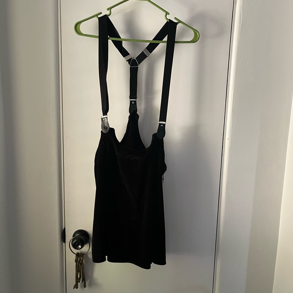 UNIF Black Velvet Dress with Suspender straps
